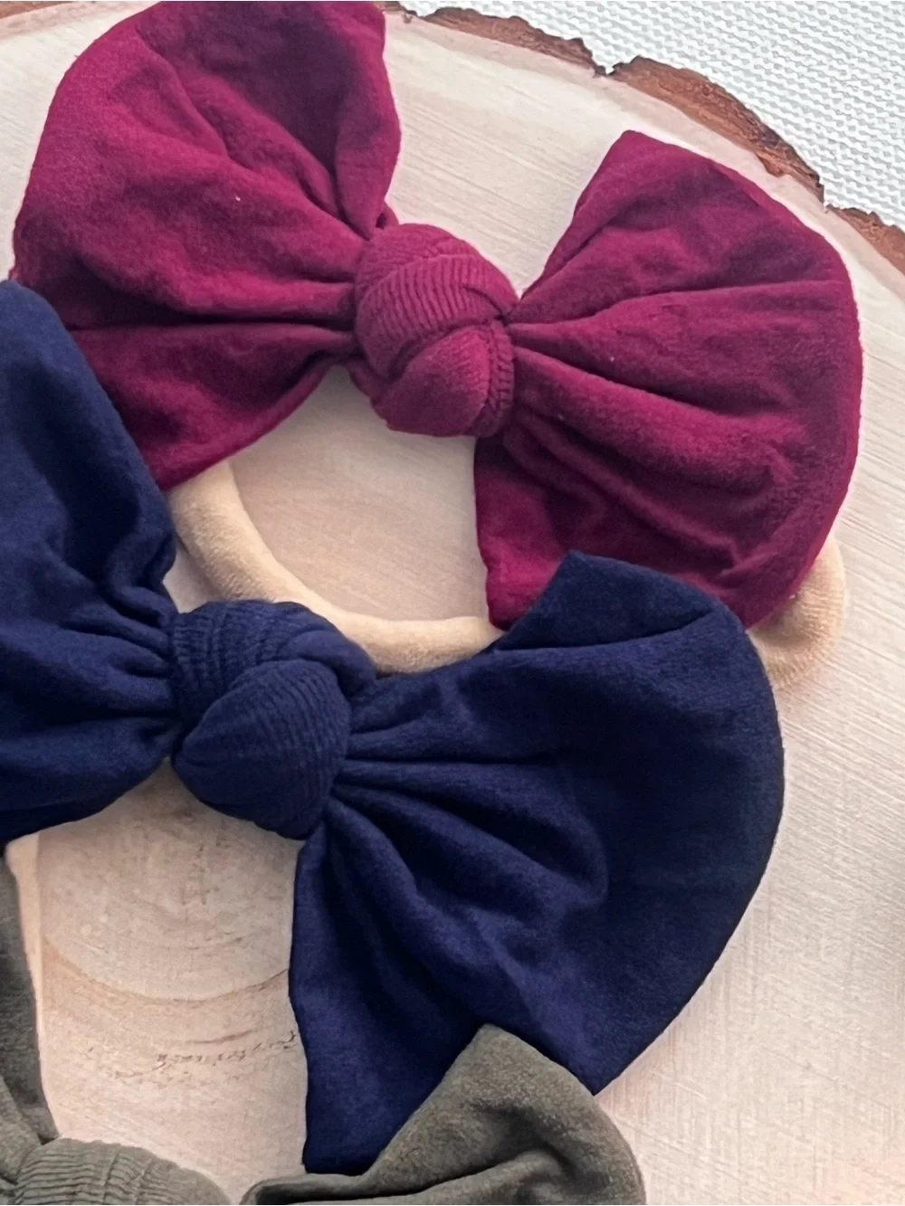 Baby Girl The 3-Piece Autumn Bundle Nylon Handmade Knotted headband
